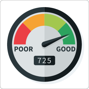 a credit indicator from poor to good