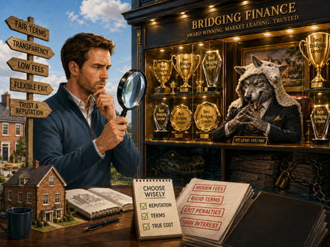 A person comparing bridging loan costs